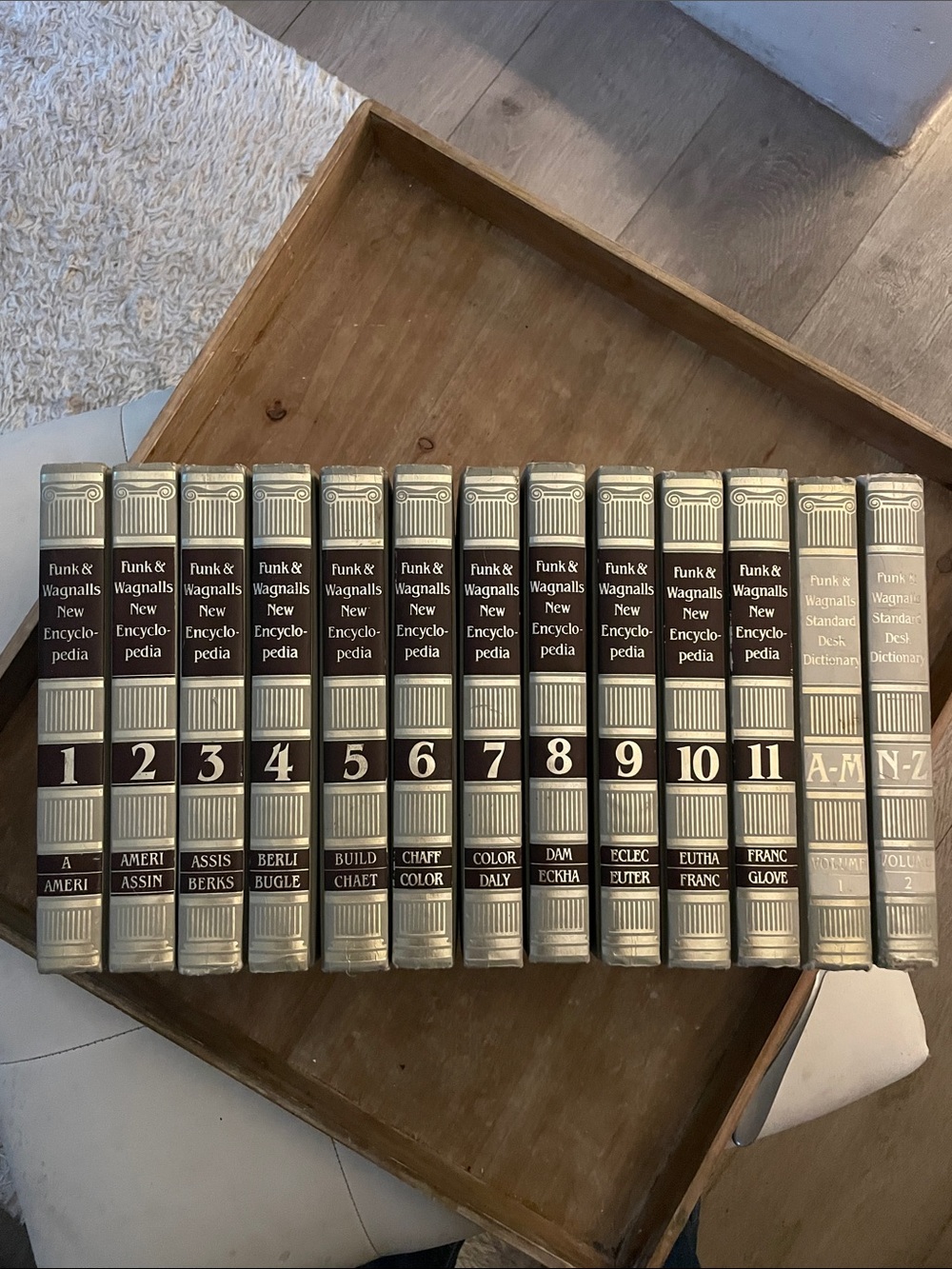Funk and Wagnalls 1-11 and vol 1 and 2 desk dictionary Decorative Book Set